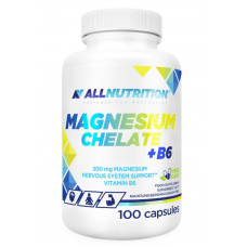 Allnutrition uztura bagātinātājs Magnesium Chelate + B6 (Magnija bisglicināts + B6) 100 kaps.